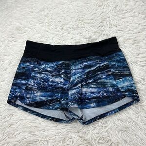 Lululemon Run Times Short II *4" Shorelines Multi Blue / Black